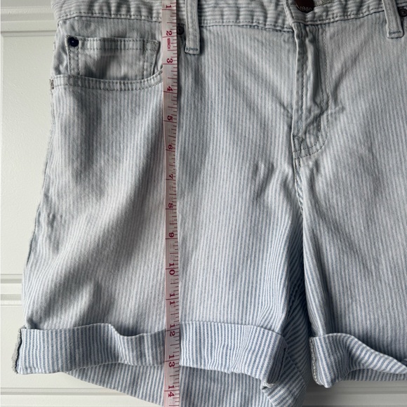 Classic Light Blue Striped Jean Shorts - Picture 3 of 10